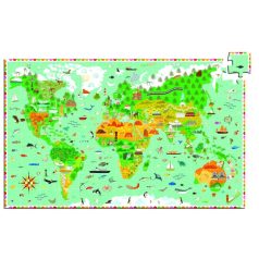   Föld térkép, 200 db-os megfigyelő puzzle - Around the world + booklet  - Djeco