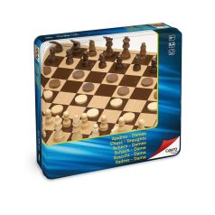 Sakk és dáma játék – fémdobozos